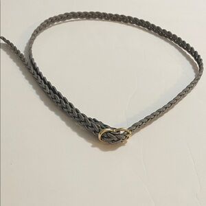 Braided Grey Belt with Gold Buckle